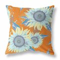 Palacedesigns 16 in. Sunflower Indoor & Outdoor Zippered Throw Pillow Red & Yellow PA3102709